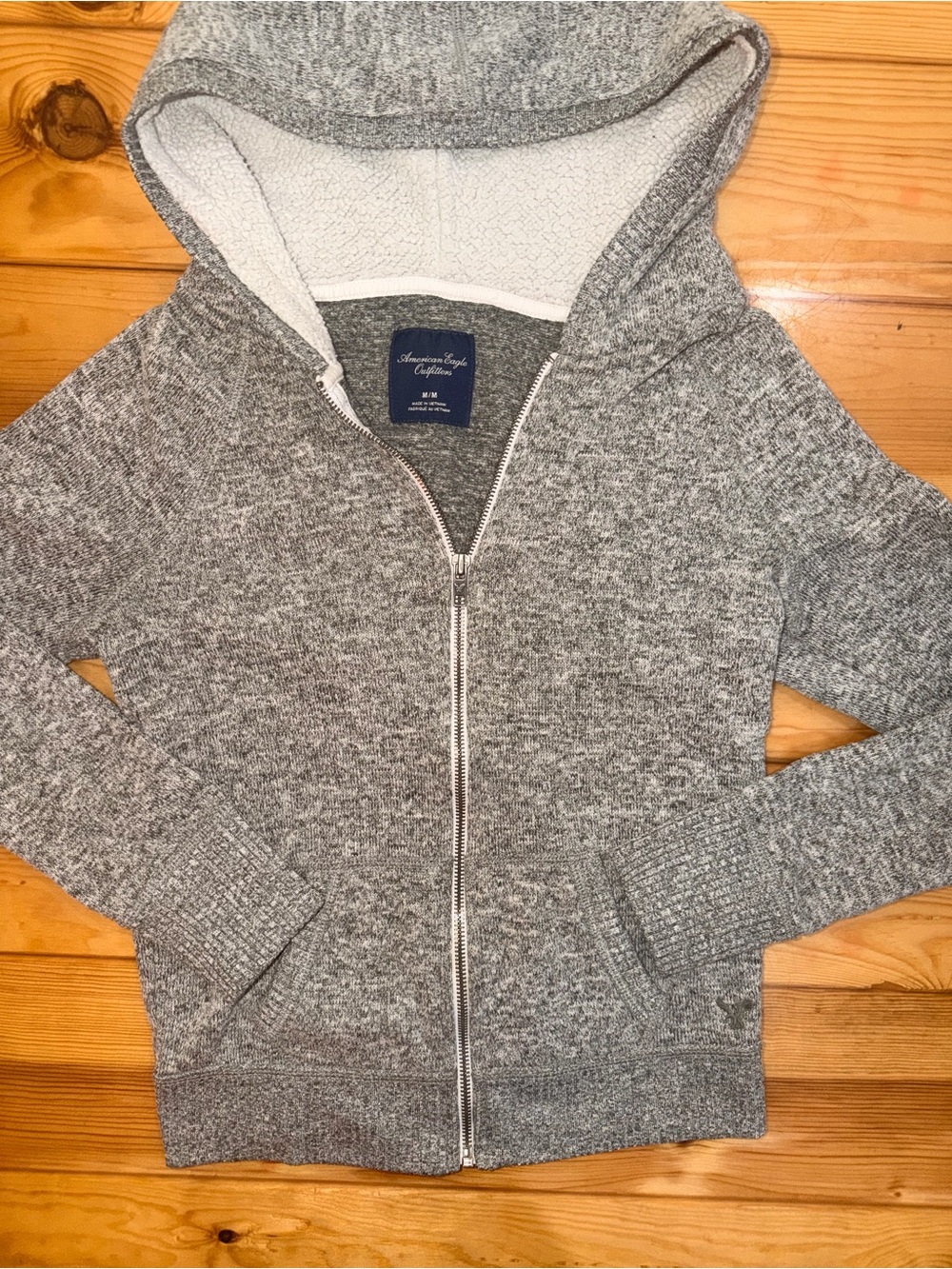 American Eagle Outfitters Gray Zip-Up Hoodie Sweater medium